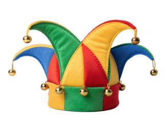 jester hat png colorful clown hat png carnival costume hat png medieval fool cap png three-pointed hat with bells png party accessory hat png transparent background image