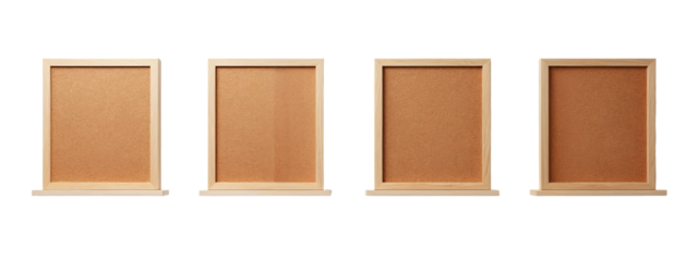 A set of three cork boards