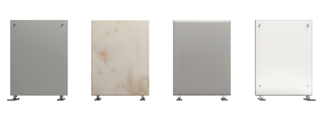 A set of four different colored panels