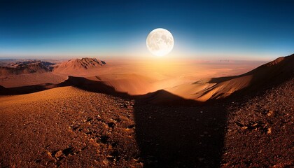 darkened landscape with a shadow on the ground as the moon passes between sun and earth