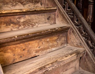 macro photography ancient wooden stairs bafut palace cameroon