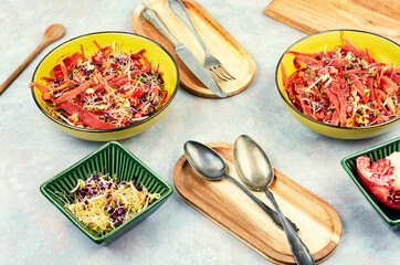 Diet vegan sprouts salad.