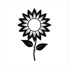 Detailed Sunflower Silhouette Vector Icon