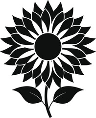 Minimalist Sunflower Silhouette Vector Icon