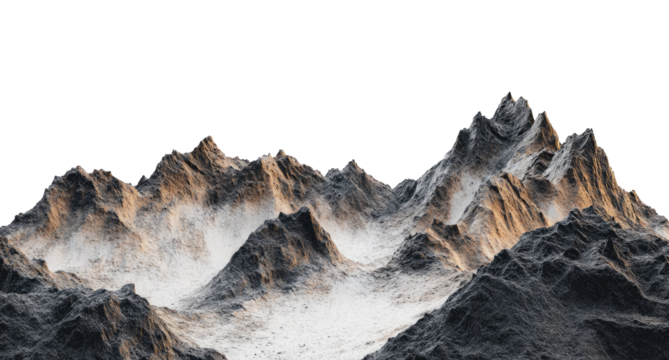 Mountain range, textured, detailed, snow-capped peaks