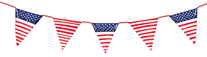 Triangular American Flags Garland