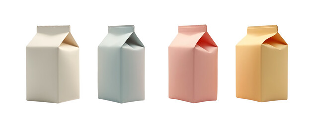 Obraz premium A set of four different colored milk cartons