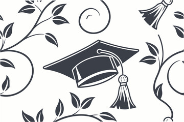 black and white graduation cap 