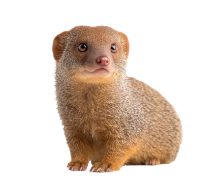 Curious mongoose looking forward in natural setting
