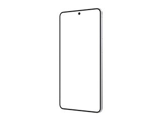 Photo of smartphone similar to android device with thin edge without background. Icyblue color....