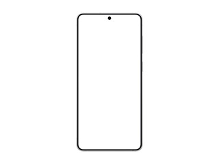 Photo of smartphone similar to android device with thin edge without background. Icyblue color....