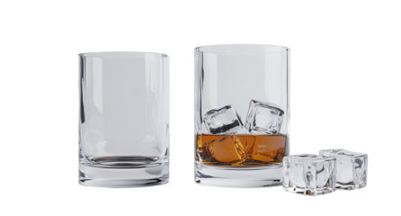 Empty and Filled Tumbler Glasses