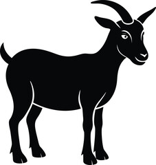 Majestic goat silhouette isolated on transparent background