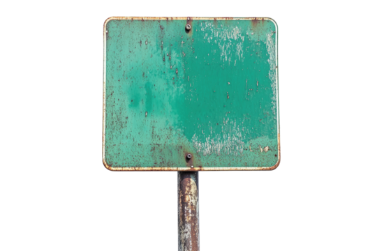 Rusted teal sign
