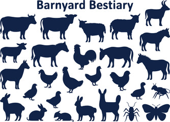 Pet Animal Silhouettes Icon Set  Cats Dogs Fish  Small Animals Vector