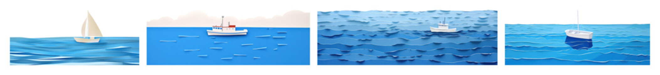 Obraz premium PNG Sailing boats on serene waters, element set on transparent background