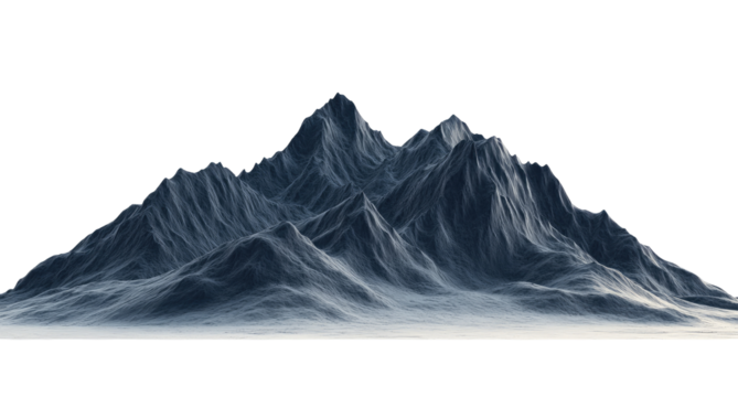 Misty mountain range.  Dark,  cold,  imposing peak