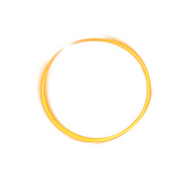 Glowing Golden Circle Frame with Soft Motion Blur for Futuristic, UI or Abstract Visual Design