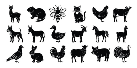 silhouette set of animal 