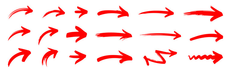 Arrow set. Collection of hand drawn grunge arrows.