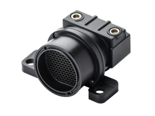 maf sensor white background mass air flow sensor automotive engine component air intake measurement vehicle part diagnostics transparent background