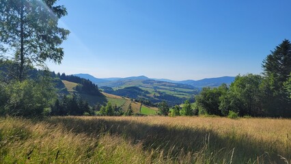 krajobraz, niebo, zieleń, górka, horyzont, piękne © Piotr