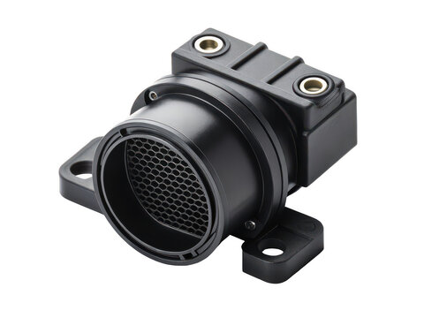 maf sensor white background mass air flow sensor automotive engine component air intake measurement vehicle part diagnostics transparent background