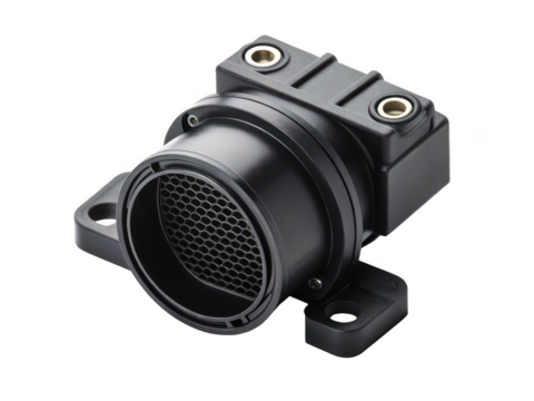 maf sensor white background mass air flow sensor automotive engine component air intake measurement vehicle part diagnostics transparent background