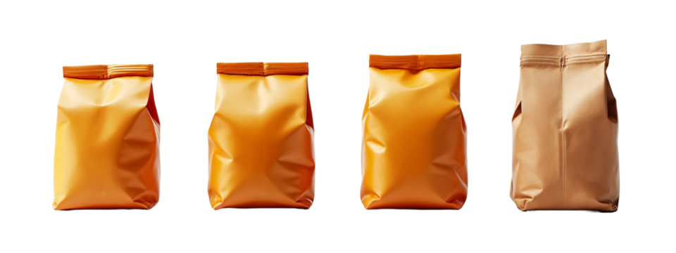 A set of four different colored bags