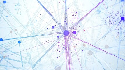 Complex network showing connections, data flow, and information exchange