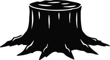 tree stump silhouette vector illustration
