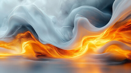 Obraz premium Abstract swirling flames and smoke, ethereal landscape