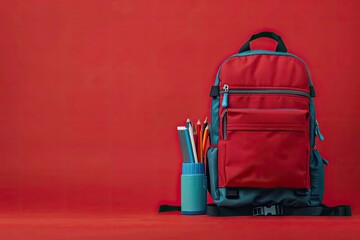 Pixel Perfect Picture of Backpack with School Supplies