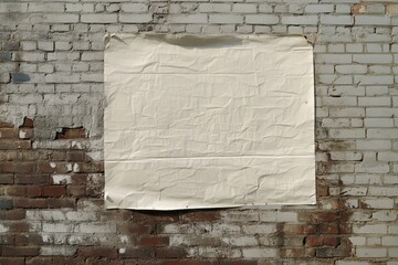 ultra HD visual of blank sheet on brick wall