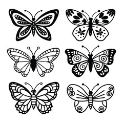 Obraz premium Amazing butterfly icon set vector art illustration