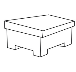 Cute cartoon hand drawn vector wooden table outline.