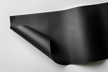 High Quality Picture of Black Paper Mockup Isolated on White Background