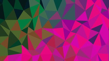 Colorful geometric pattern with pink and green triangles creating vibrant abstract design