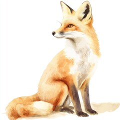 Obraz premium Watercolor fox illustration