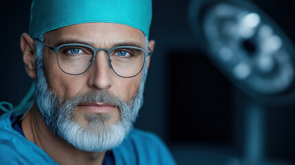 Mature male surgeon in operating room