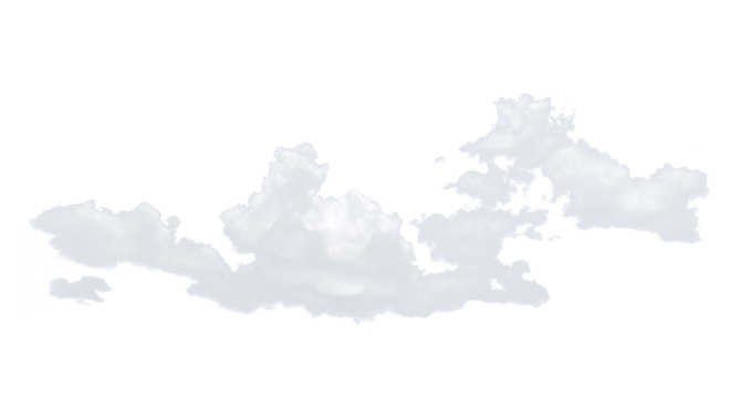 Flying cloud on transparent