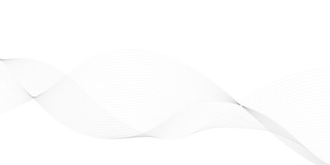 Abstract grey smooth element wavy modern curve lines on transparent background. Digital frequency track equalizer. Abstract frequency sound wave lines, twisted curve lines and technology background.	