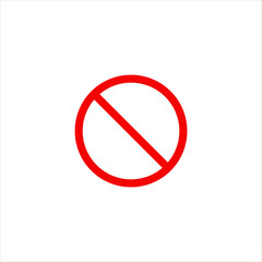No red sign, stop icon vector symbol