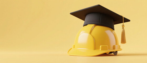 Graduation Cap Construction Helmet Engineering Education Future Success
