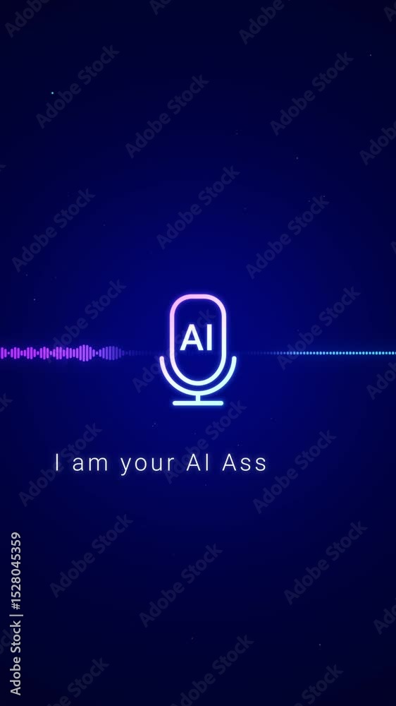 Poster smart ai voice recognition personal assistant technology concept, artificial intelligence chat app s
