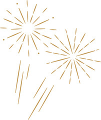 Gold and Colorful Fireworks Vector Illustration