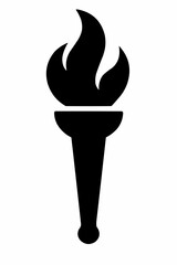 Burning golden Olympic flame icon vector illustration