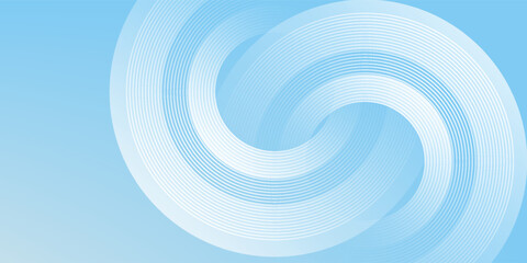 Abstract minimalist banner background, pastel colorful, blue and white gradations. Circle effect style geometric simple art