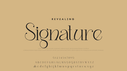 Beauty Luxury font alphabet logo. Typography beautiful fashion elegant classic letters serif italic fonts decorative wedding vintage font. vector illustration.