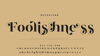 Beauty Luxury font alphabet logo. Typography beautiful fashion elegant classic letters serif italic fonts decorative wedding vintage font. vector illustration.